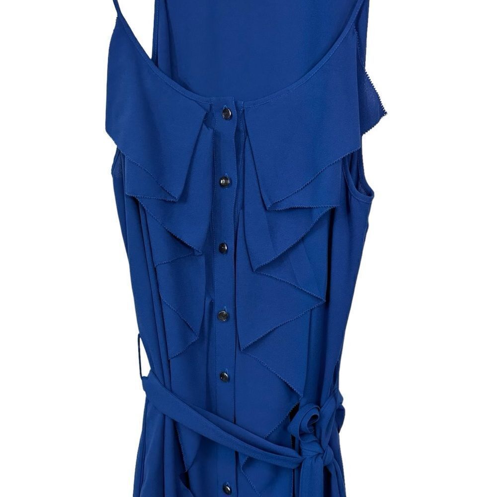 Rachel Rachel Roy Royal Blue Ruffle Button Front Halter Summer Dress, XL - Picture 3 of 12